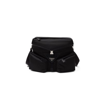 PRADA RE-NYLON AND LEATHER SHOULDER BAG 2VD062 (29*23*15cm) 